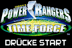 Power Rangers: Time Force title screen for GameBoy Advance